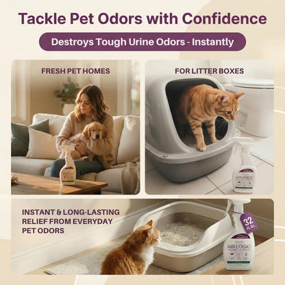 Dual-Action Odor Eliminator Spray 32 Fl Oz, Plant-Based Instant Knockdown & Enzymatic Deodorizer, Neutralizes 16 Odor Sources, Bleach-Free, Fabric & Surface Safe, Lavender Lemon, Pack of 6 - size: 32 Fl Oz (Pack of 6)