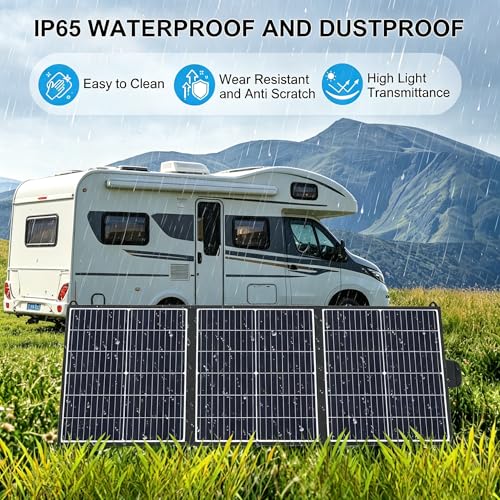 100W Portable Solar Panel,Lightweight Foldable Solar Charger,23.5% Efficiency Mono,Compatible for Jackery/Ecoflow/Bluetti,with DC20V&USB A,USB C,IP65 Waterproof for Camping RV off-grid emergency power