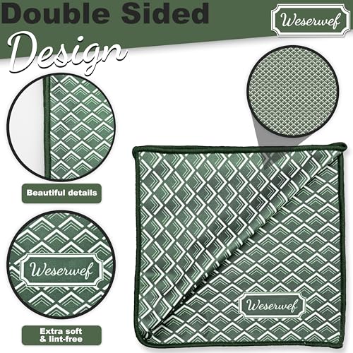 WESERWEF Design Microfiber Glasses Cleaning Cloth – Premium Cleaning Cloth for Eyeglasses, Screens, Tablets, Cameras & Lenses, 12" x 12", Ultra-Soft & Scratch-Free (Wave) - color: wave