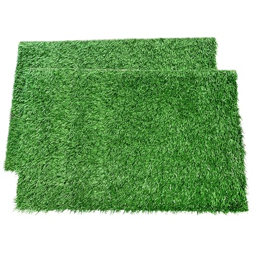 LOOBANI Dog Grass Pee Pads, 2 Pack Artificial Grass Pads for Potty Tray, Fake Grass for Dogs to Pee On, Outdoor Indoor Pee Grass for Dog Potty (18*23 inch) - size: 18*23 inch