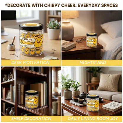 DEARMINE 60 Positive Chick Jar, Affirmation Cards for Women, Teens, Emotional Support Chickies, Chickies Gift, Chicken Gifts for Women, Funny Chicken Lady Stuff Gift - color: Positive Chickies