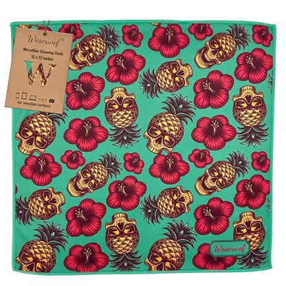 WESERWEF Design Microfiber Glasses Cleaning Cloth – Premium Cleaning Cloth for Eyeglasses, Screens, Tablets, Cameras & Lenses, 12" x 12", Ultra-Soft & Scratch-Free (Skull) - color: skull