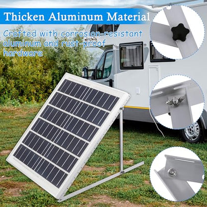 2 Sets 45 inch Adjustable Solar Panel Brackets, Foldable Tilt Mount Brackets, Suitable for 2-4pcs 100 200 300 400 Watt Solar Panel for Roof, Boat, RV, and Off-Grid