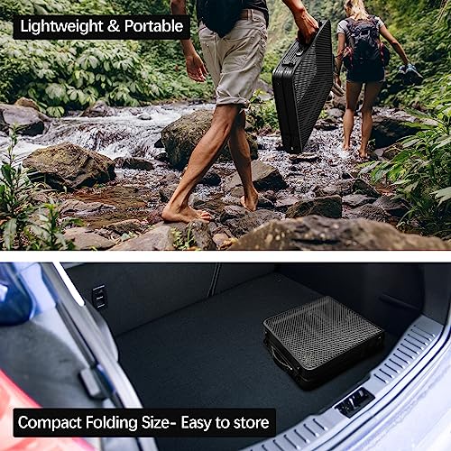 Portable Small Folding Table, Metal Camping Grill Table for BBQ, Picnic & Patio, Lightweight Foldable Outdoor Side Table, 23” x 15” - size: 2ft