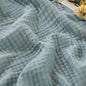 EMME Cotton Muslin Large Throw Blanket 4-Layer Couch Breathable Gauze Soft Lightweight Bed Blankets Adults Two-Tone Weave Design, Pre-Washed Softer Touch (Heather Teal, 50"x70") - color: 01 - Teal, size: Large Throw (50" X 70")