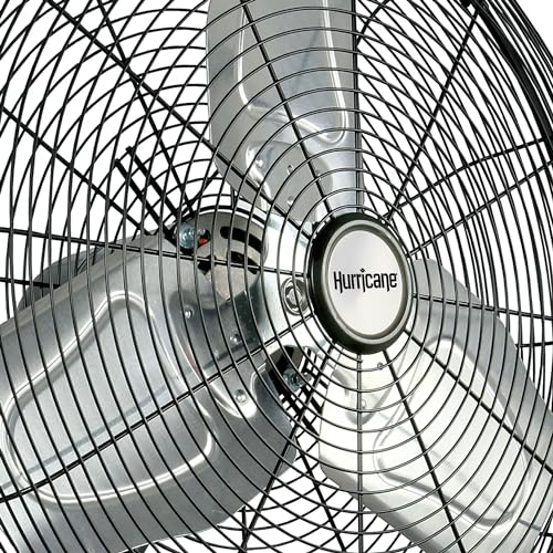 Hurricane 30" Pro Commercial Grade Oscillating Wall Mount Fan, Black - Heavy-Duty All-Metal Corded Electric Air Cooling Unit for Home, Garage, Greenhouse, or Workshop - style: 30" Pro Commercial Grade