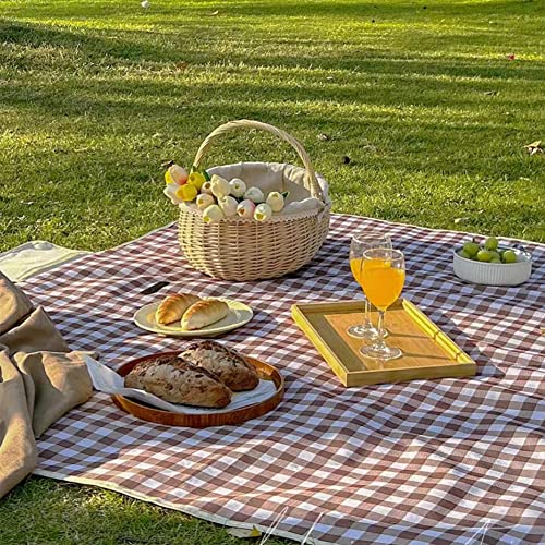 Extra Large Picnic Blanket Beach Blankets, 80''x80'' Picnic Mat Waterproof Sand Proof Foldable Portable for Outdoor Camping Hiking Travel Grass Park Music Festival Lawn Mats (brown, 80x80 inch) - color: Brown 80x80 Inch