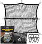 AUTOWN Cargo Net for Pickup Truck Bed - Stretchable 4'x4' to 7'x7', High Elastic Fine Mesh 1''x1'' with 8 Metal Carabiners - Ideal for ATV, SUV, UTV, Truck and Boat Use (Single Layer) - size: Single Layer