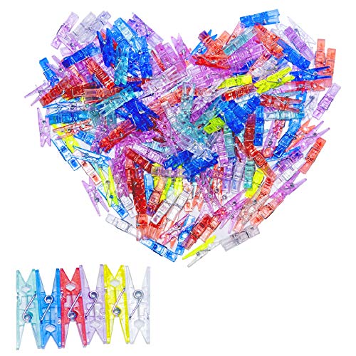 120 Pieces Photo Clips Mini Colored Plastic Clips, Clothespins Binder Clips for Hanging String Fairy Lights Picture, Polaroid Clip as Gifts for Family Friend Birthday - color: Colorful, size: 120pieces