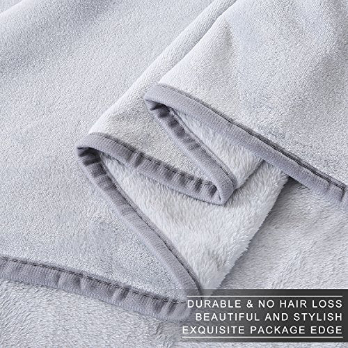 Polar Fleece Throw Blankets Travel Size for The Bed Extra Soft Brush Fabric Super Warm Sofa Throw Blanket 50" x 61"(Gray Travel) - color: Gray, size: Travel (50-Inch-by-61-Inch)