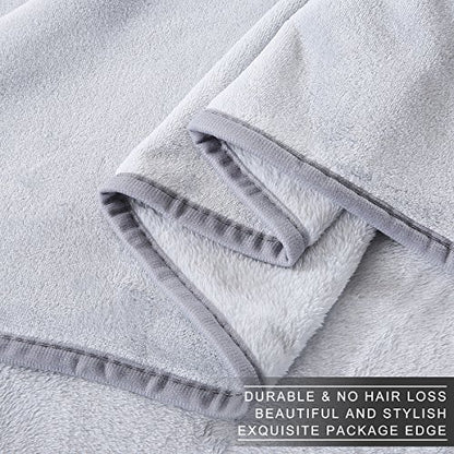 Polar Fleece Throw Blankets Travel Size for The Bed Extra Soft Brush Fabric Super Warm Sofa Throw Blanket 50" x 61"(Gray Travel) - color: Gray, size: Travel (50-Inch-by-61-Inch)