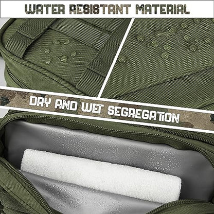 QT&QY Tactical Toiletry Bag For Men Hygiene Bag EDC Military Tool Molle Pouches Small Dopp Kit Mens Shaving Kit Travel shower Bags - color: 1 US Green