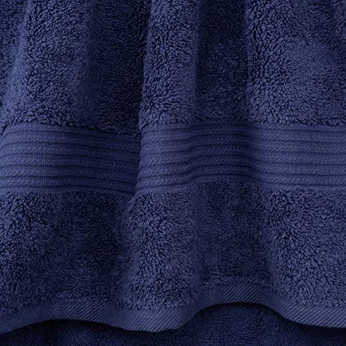 Cotton Paradise 100% Cotton Turkish Towel Set, Soft Absorbent Quick Dry, 6 Piece Towel Set, Navy Blue - color: Navy Blue