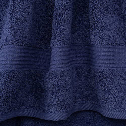 Cotton Paradise 100% Cotton Turkish Towel Set, Soft Absorbent Quick Dry, 6 Piece Towel Set, Navy Blue - color: Navy Blue