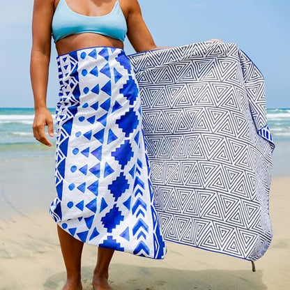 Elite Trend Quick Dry Towel Extra Large 78x35 Inch - Microfiber Beach Towel - Perfect for Beach, Travel, Swimming, Pool, Yoga, Hiking, Camping - Lightweight, Fast Drying, Compact for Adults (Aztech) - color: Aztech, style: Extra Large 78x35"