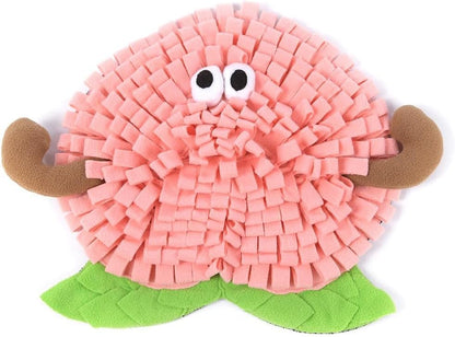 Ferret Cats Snuffle Mat Fleece Foraging Mats Interactive Feeding Toy Small Animal Rabbit Guinea Pig Rat Hamster Anti Slip Treat Dispenser Slow Feeder (Peach) - color: Peach