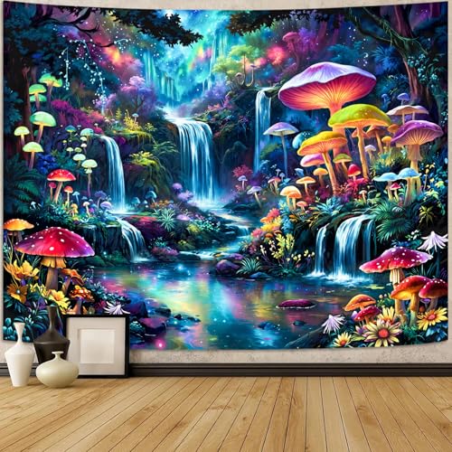 Zussun Hippie Sun Tapestry Boho Vintage Sunrise Nature Tree Lake Wall Tapestry for Bedroom Aesthetic Colorful Landscape Small Tapestries Wall Hanging for Dorm Living Room Decor 48 x 36 Inch - color: Blue Red, size: 48"L x 36"W