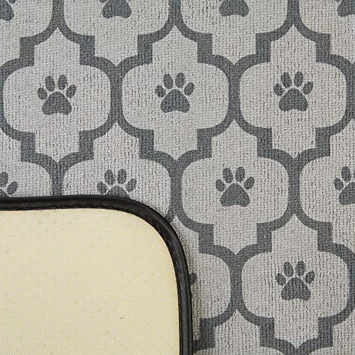 Bone Dry Machine Washable, Ultra Absorbent Pet Mat, Large, 14 x 24, Gray Lattice - color: Gray Lattice, size: 14"L x 24"W