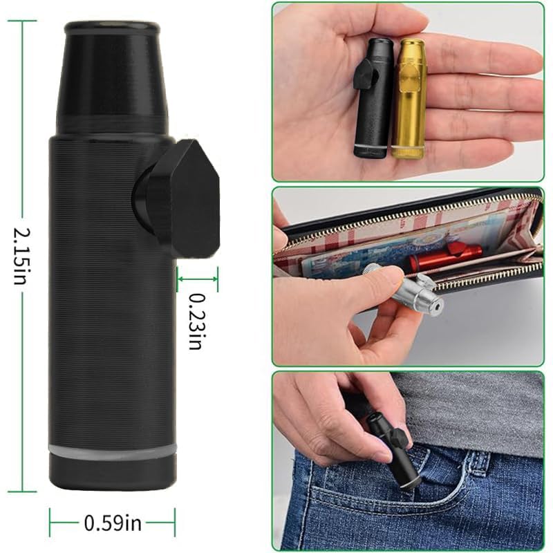 NTIERA Bullet Kit of 3 Pieces, Portable Powder Spice Dispenser Bottle to Carry On Everywhere, Modern Desing with Easier and More Precise Use, 3 Pack (Black), Pepper shaker-2
