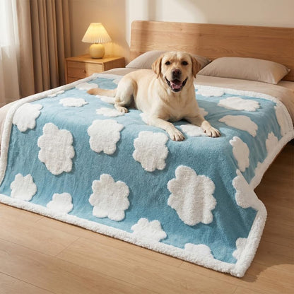 Waterproof Pet Blanket,Dog Bed Covers Couch Sofa Stylish Jacquard Pets Throw Blankets for Puppy Cats Washable Reversible Furniture Protection Covers (Blue Cloud,S) - color: Blue Cloud, size: S-71*100cm(28*40in)