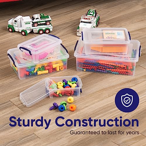 Superio Clear Storage Box with Lid, 22 Quart Plastic Container Bins for Organizing, Stackable Crate, Storage Bin Organizer for Home, Office, School, and College - size: 19" x 12.5" x 7.25"