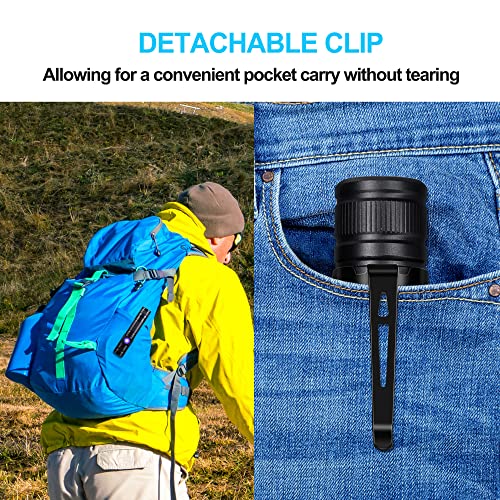 DARKBEAM LED Flashlight Rechargeable USB 2000 High Lumens, Small and Bright Pocket Flashlights, Focus Adjustable Water Resistant Handheld Flash Light for Camping, Outdoor, Emergency - color: A300 White Light - 1 PACK