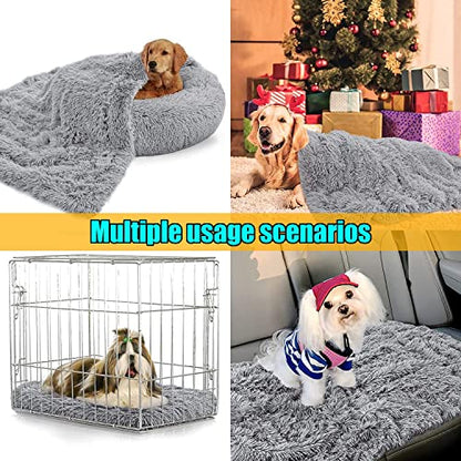 Pet Dog Bed Blankets, Fluffy Fleece Dog Throw Blankets Sleep Mat,Soft Puppy Blankets Cat Kitten, S M L XL,Fuzzy Reversible Sherpa Blanket for Bed, Couch, Sofa, Travel,Washable & Lightweight - color: Black, size: 40 INCH X30 INCH