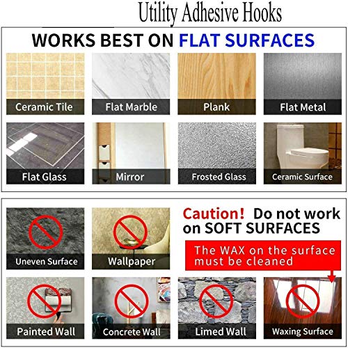 Jwxstore 24 Pack Adhesive Wall Hooks 33LB Heavy Duty No Drill Transparent Waterproof Hooks for Bathroom Kitchen Towel Coat Office Home Outdoor - size: 24 Pack