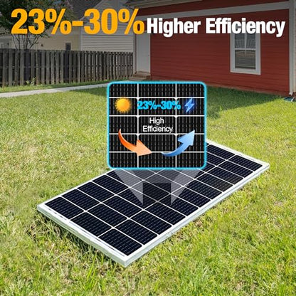 SOLPERK 100 Watt Solar Panel 12 Volt, 100W Solar Panel High-Efficiency Monocrystalline Solar Panels for Home, RV, Camping, Marine, Rooftop, Off-Grid Applications - size: 100W Single Panel