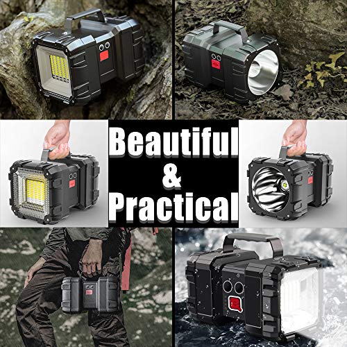 AlpsWolf Rechargeable Flashlight, LED Spotlight Flashlight 15000 Capacity 4000LM 20h Ultra-Long Standby Ultra Bright Flashlight Waterproof with USB Output as a Power Bank for Camping Accessories - size: Large