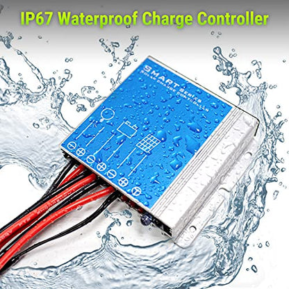 Newpowa 30 Watts 24V Waterproof Off Grid Solar Panel Kit, Battery Trickle Charger Maintainer for Boat Car RV Motorcycle Marine Automotive 24V System