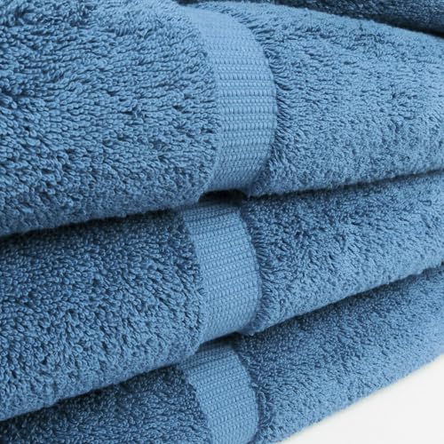 Chakir Turkish Linens 4 Piece Extra Large Bath Towels, 100% Cotton Luxury Turkish Towels for Bathroom, Soft Absorbent Bath Towels, 30 x 60 Inches, Wedgewood - color: Wedgewood