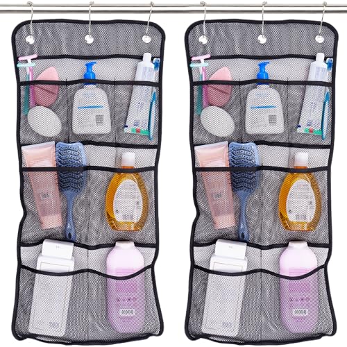 S&T INC. Shower Organizer, Shower Caddy & Bathroom Organizer, 2 Pack, Black - color: Black