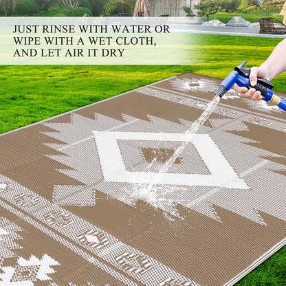 Outdoor Rug 8x10 ft for Patios Waterproof Reversible Plastic Straw Rug Patio Mat Clearance Outdoor RV Camping Mat Outside Area Rug Carpet for Porch,Deck,Camper,Balcony,Backyard