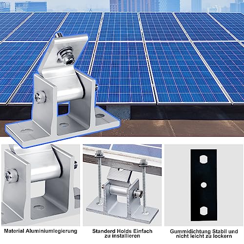 4PCS Solar Panel Mounts - Adjustable Brackets for RV & Flat Roofs, Tilt Angle 10-60 - size: 4 Pieces