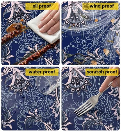 Picnic Table Cover with Bench Covers Tablecloth Table Cloth Camping Gifts for 30th 40th 50th 55th 60th 70th 80th 45th 65th 75th 40 50 55 60 65 70 Year Old Camper RV Owner Camping Lovers Men Women - color: Blue Paisley, size: 72in