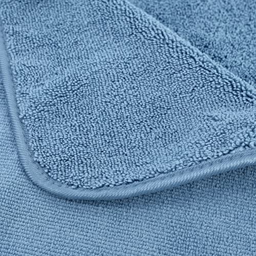 POLYTE Quick Dry Lint Free Microfiber Bath Sheet, 35 x 70 in, Pack of 2 (Blue) - color: Blue