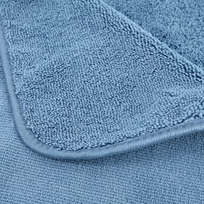 POLYTE Quick Dry Lint Free Microfiber Bath Sheet, 35 x 70 in, Pack of 2 (Blue) - color: Blue