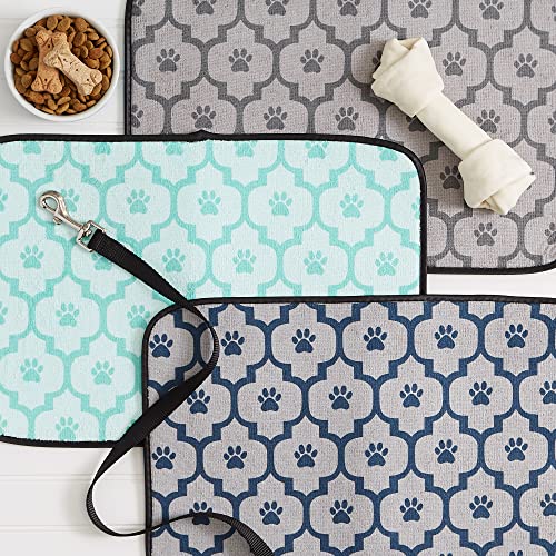 Bone Dry Machine Washable, Ultra Absorbent Pet Mat, 12x18, Gray Lattice - color: Gray Lattice, size: 12"L x 18"W