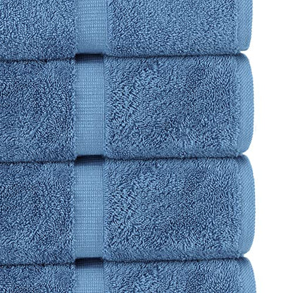 Chakir Turkish Linens 4 Piece Extra Large Bath Towels, 100% Cotton Luxury Turkish Towels for Bathroom, Soft Absorbent Bath Towels, 30 x 60 Inches, Wedgewood - color: Wedgewood