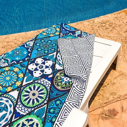 Elite Trend Quick Dry Towel Extra Large 78x35 Inch - Microfiber Beach Towel - Perfect for Beach, Travel, Swimming, Pool, Yoga, Hiking, Camping - Lightweight, Fast Drying, Compact for Adults (Artsy) - color: Artsy, style: Extra Large 78x35"