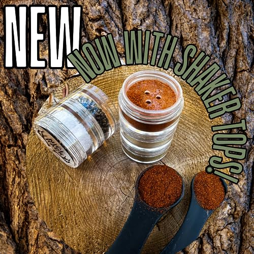 NICE RACK Mini Travel Spice Rack Filled with Organic Herbs, Refillable, Made in USA, Camp Spice Kit - Great Gift, CAMPING, RV, Purse, Backpacking with Shaker Tops 5 Stacking (3 3/8 x 1 3/8") - size: 2 Ounce (Pack of 1), style: with Shaker Tops
