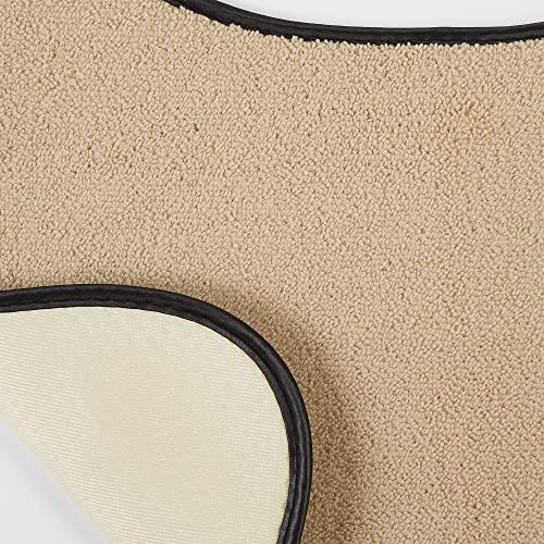 Bone Shape Embroidered Pet Feeding Placemat Brown by Bone Dry - color: Bone Taupe, size: 9.8"L x 13.5"W