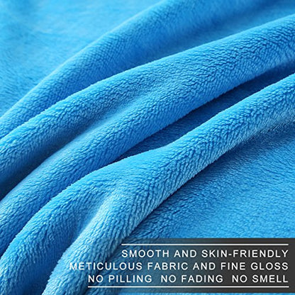 Polar Fleece Throw Blankets Travel Size Light Blue for The Bed Extra Soft Brush Fabric Super Warm Sofa Throw Blanket 50" x 61"(Lake Blue Travel) - color: Lake Blue, size: Travel (50-Inch-by-61-Inch)