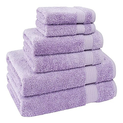 Cotton Paradise 6 Piece Towel Set, 100% Cotton Soft Absorbent Turkish Towels for Bathroom, 2 Bath Towels 2 Hand Towels 2 Washcloths, Lilac Towel Set - color: Lilac