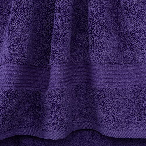 Cotton Paradise 6 Piece Towel Set, 100% Cotton Soft Absorbent Turkish Towels for Bathroom, 2 Bath Towels 2 Hand Towels 2 Washcloths, Purple Towel Set - color: Violet Purple