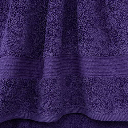 Cotton Paradise 6 Piece Towel Set, 100% Cotton Soft Absorbent Turkish Towels for Bathroom, 2 Bath Towels 2 Hand Towels 2 Washcloths, Purple Towel Set - color: Violet Purple