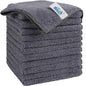 HOMEXCEL Grey Microfiber Cleaning Cloth, 12 Pack Premium Microfiber Towels for Cars, Lint Free, Scratch-Free, Highly Absorbent, Reusable Cleaning Rags for Car, Household, Kitchen, Window, 11.5"X11.5" - color: Grey