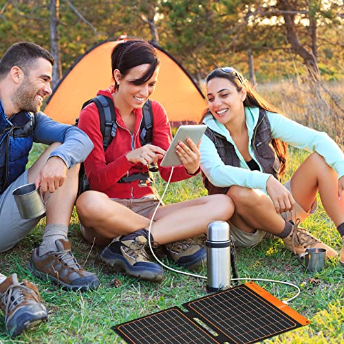 20W Small Solar Panel Charger 5V USB-A USB-C Foldable Portable Lightweight ETFE Power Emergency Panel IP67 Waterproof Hiking Camping Backpacking for Phones Tablets Power Bank - color: 20W