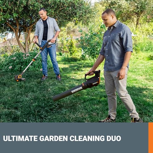 WORX 20V 12" Cordless String Trimmer & 360 CFM Leaf Blower Combo, 2 Batteries & Charger Included, WG928 - style: 12" Trimmer & 360 CFM Blower